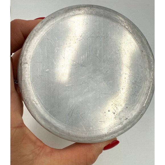 Vintage Aluminum Grease Drip Container With Red Knob Lid & Strainer Insert - Picture 9 of 9